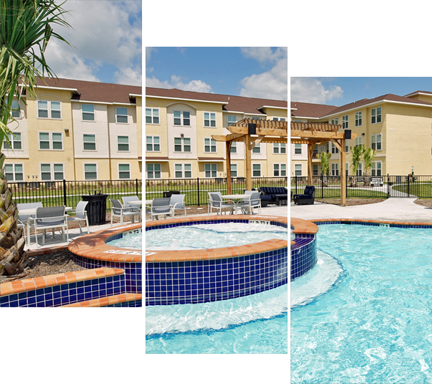 Resort style pool and spa